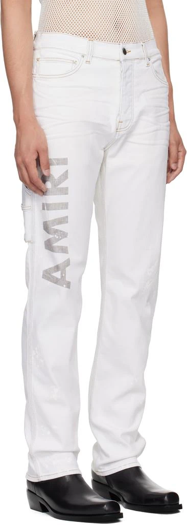 AMIRI Blue Army Logo Painted Slim Workman Jeans 2