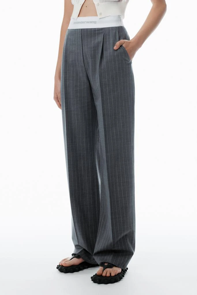 Alexander Wang High-Waisted Pleat Pant with Logo Elastic 3