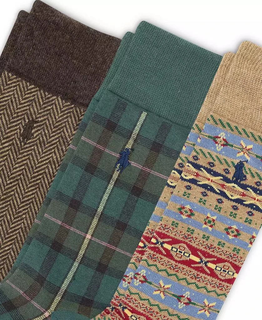 Ralph Lauren Men's 3-Pack Novelty Pattern Slack Socks 4