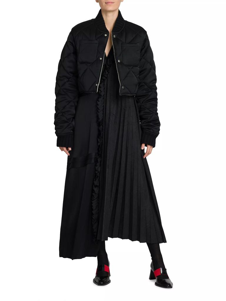 Plan C Quilted Crop Bomber Jacket