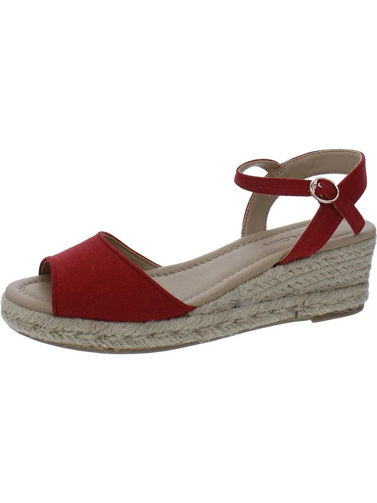 Charter Club Luchia Womens Canvas Buckle Wedge Sandals 9