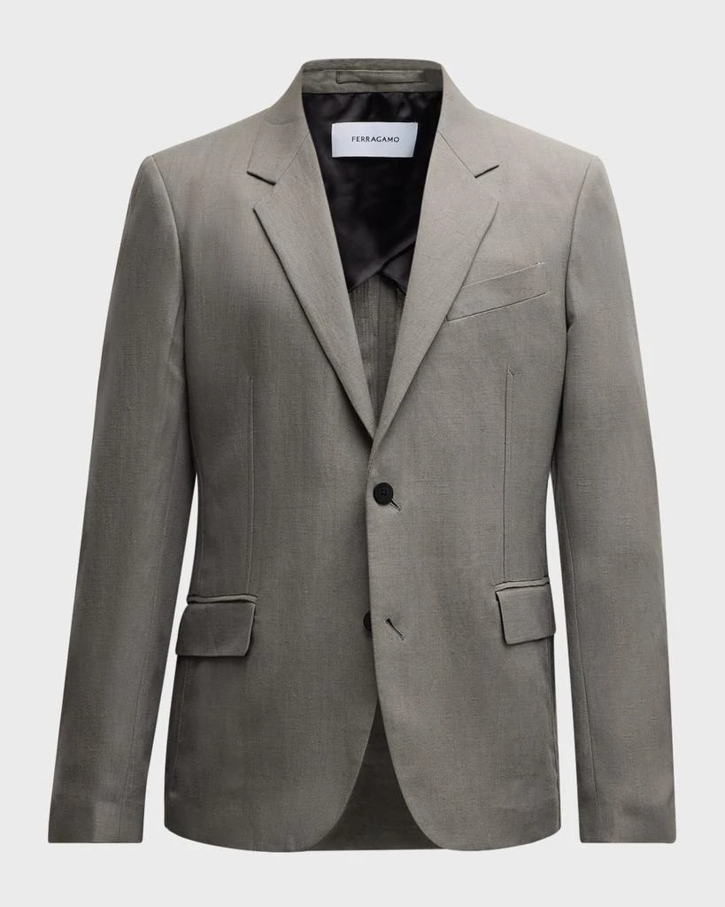 Salvatore Ferragamo Men's Linen-Blend Canvas Sport Coat 1