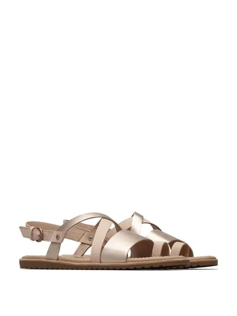 SOREL Women's Ella Criss Cross Sandals In Natural Tan 3