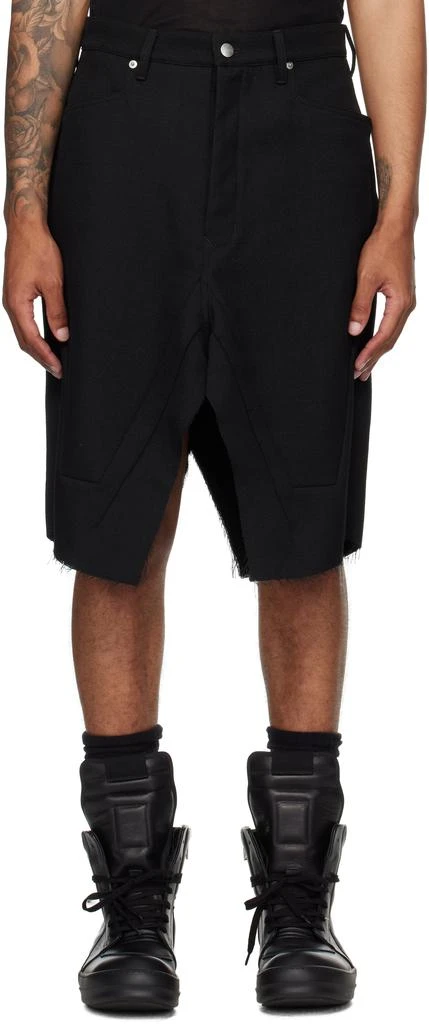 Rick Owens Black Concordians Slivered Midi Skirt 1