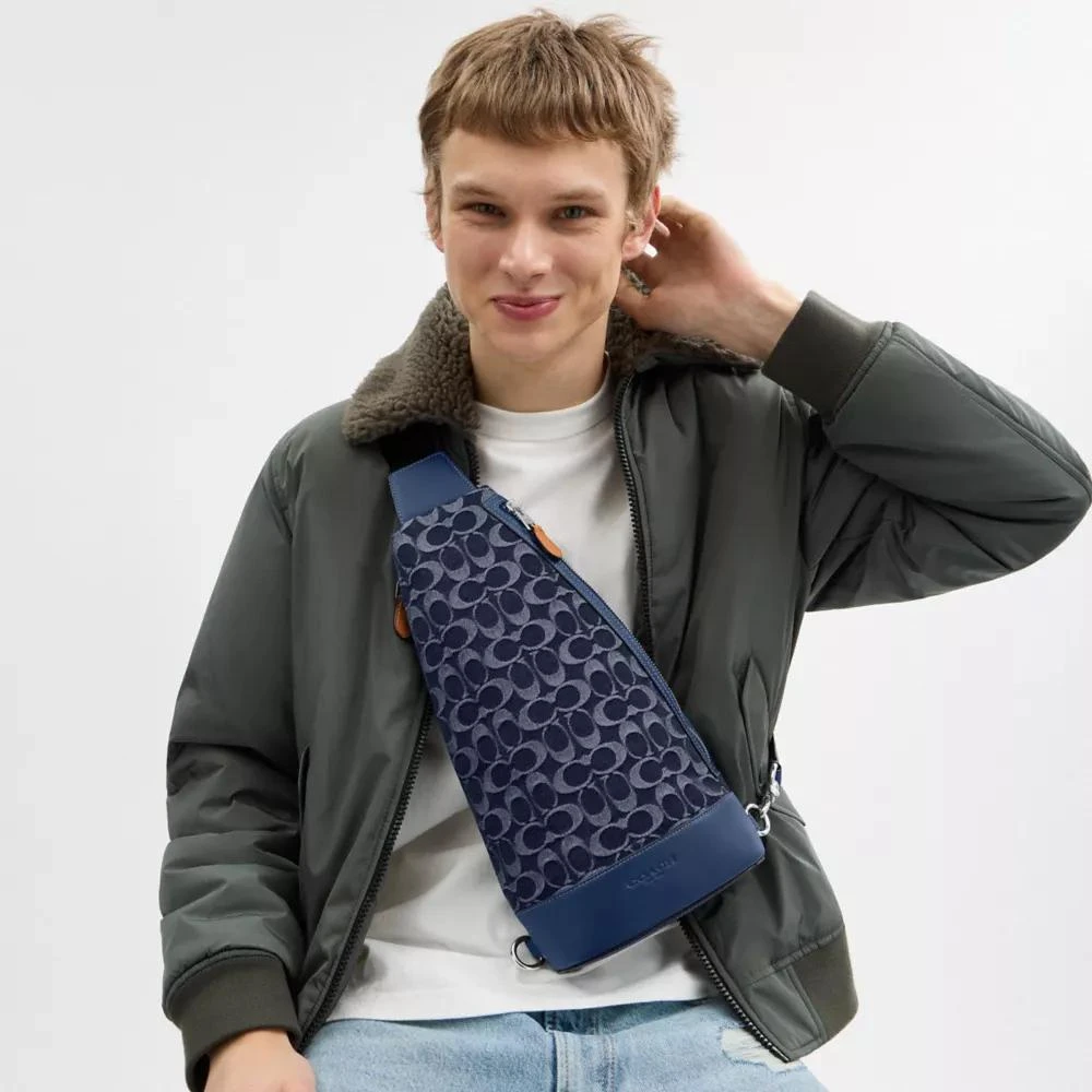 Coach Dominic Sling Pack In Signature Denim 2
