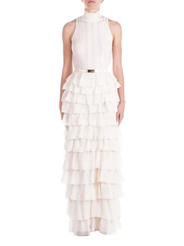 Elisabetta Franchi Flounces Detailed Red Carpet Knit Dress  On Sale Now  with Up to 32% Off | Discover Exclusive Deals & Savings at BeyondStyle   Authentic ELISABETTA FRANCHI clothing|women|dresses|apparel &  accessories|adult