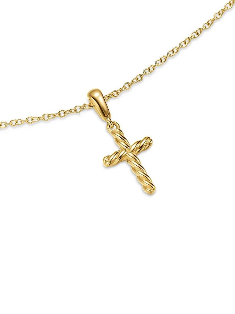David Yurman Cable Cross Pendant Necklace in 18K Yellow Gold, 17.5MM 4
