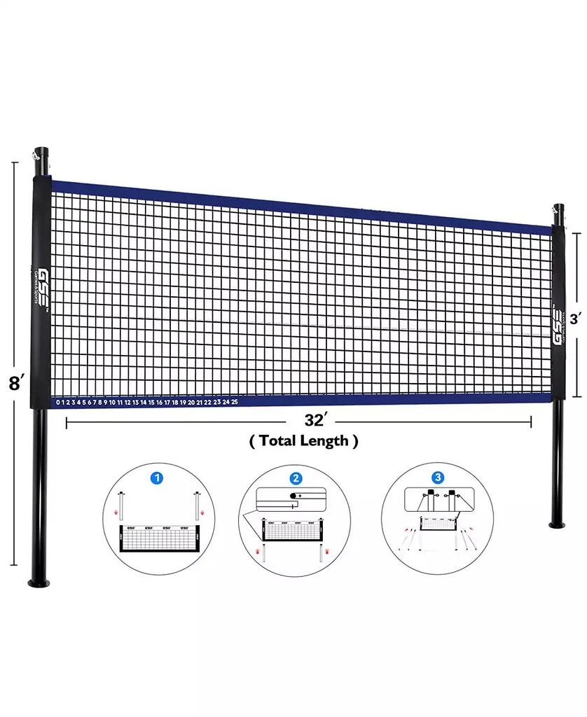 GSE Games 
Sports Expert Volleyball and Badminton Combo Set with Net,4 Rackets,3 Birds, PU Volleyball and Carrying Bag (Recreational) 2
