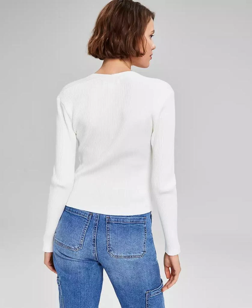 And Now This Women's Shrug Rib-Knit Long-Sleeve Sweater, Created for Macy's 3