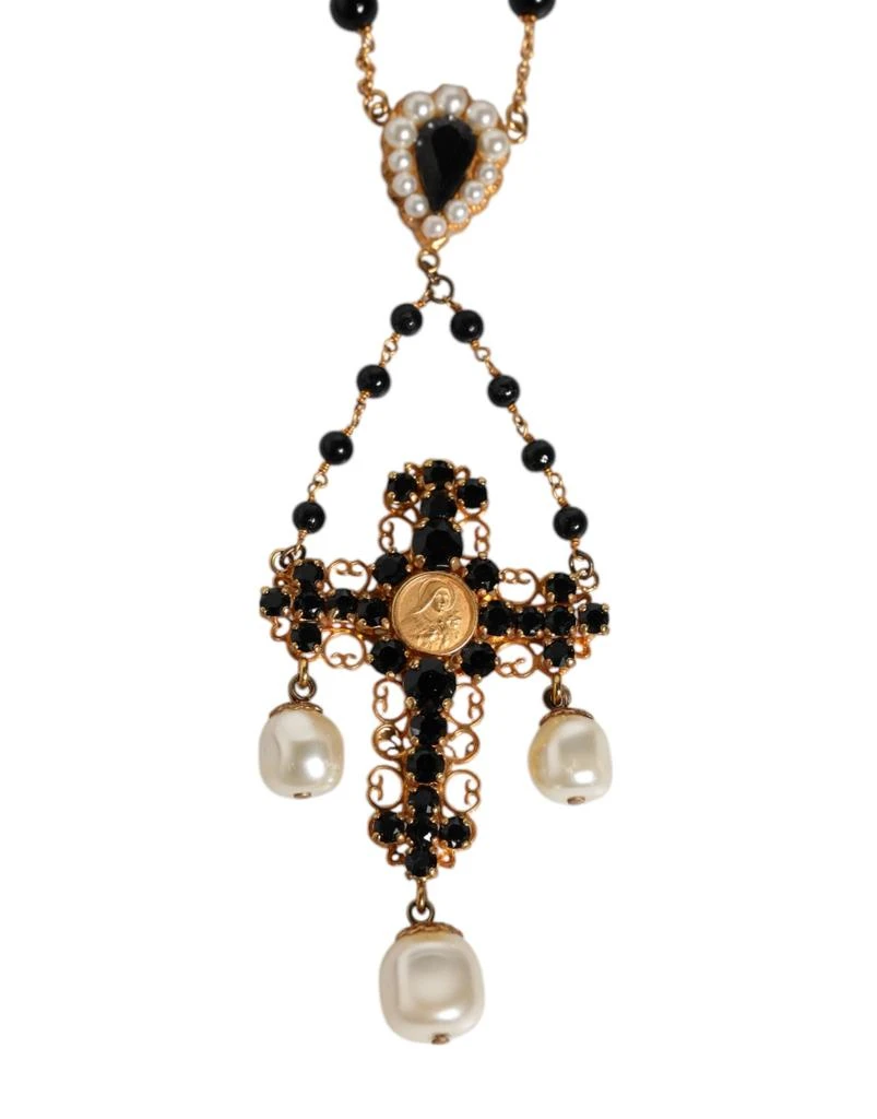 Dolce & Gabbana gold Brass Beaded Chain Rosary Pendant Men's Necklace (Pre-Owned) 2