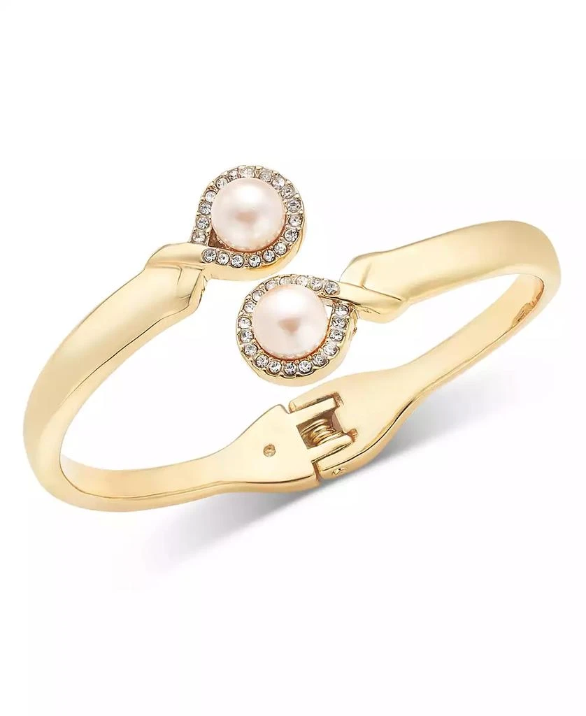 Charter Club Gold-Tone Pink Imitation Pearl Bypass Hinge Bracelet, Exclusively at Macy's 1