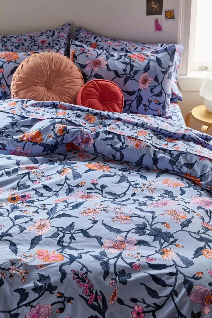 Urban Outfitters Ella Vine Floral Pattern Duvet Cover Set 1