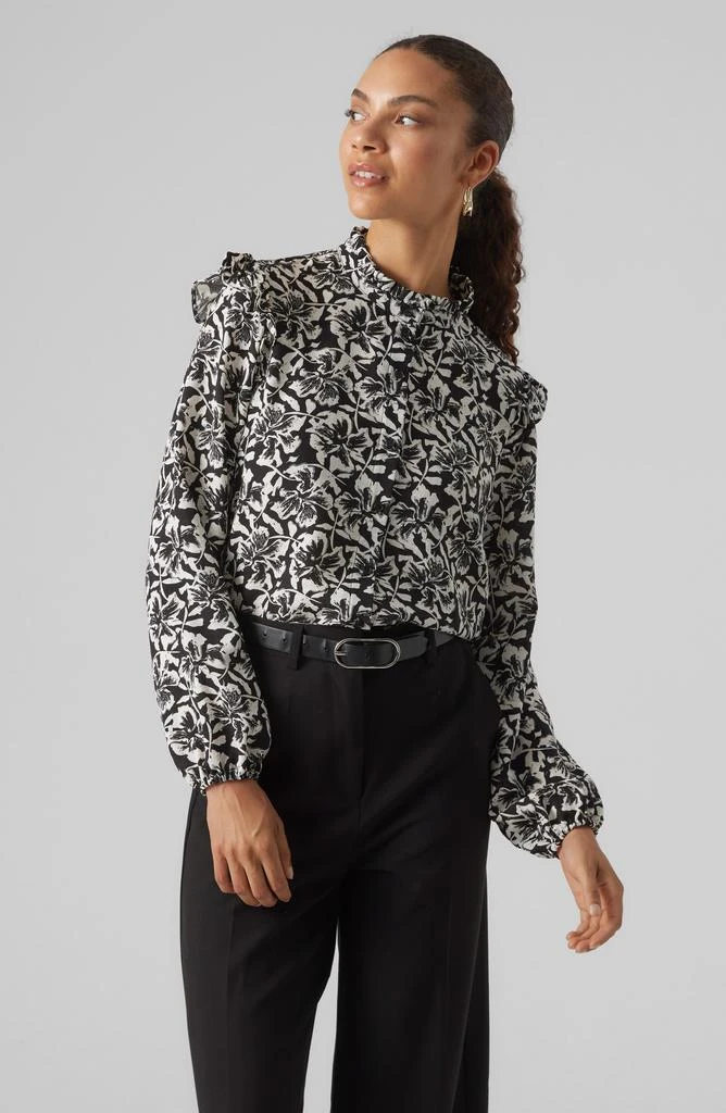 VERO MODA Sophia Floral Print Ruffle Shirt 4