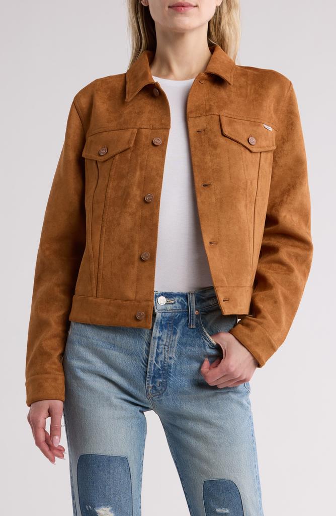 MOTHER The Bruiser Faux Suede Trucker Jacket