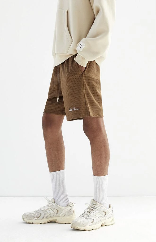 PacSun Brown Mesh Basketball Shorts 3