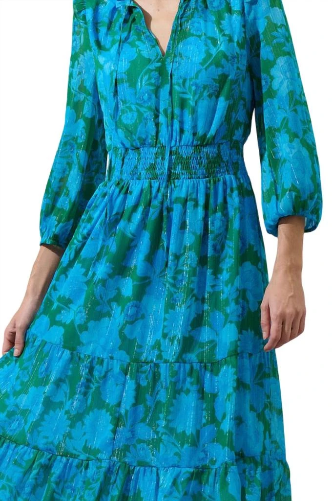 Sugarlips Sugarlips - Akeem Floral Henri Smocked Midi Dress 4