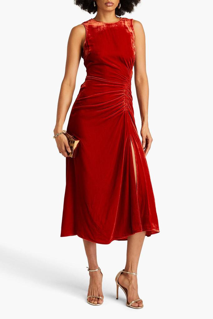 Ulla Johnson Cornelia ruched velvet midi dress