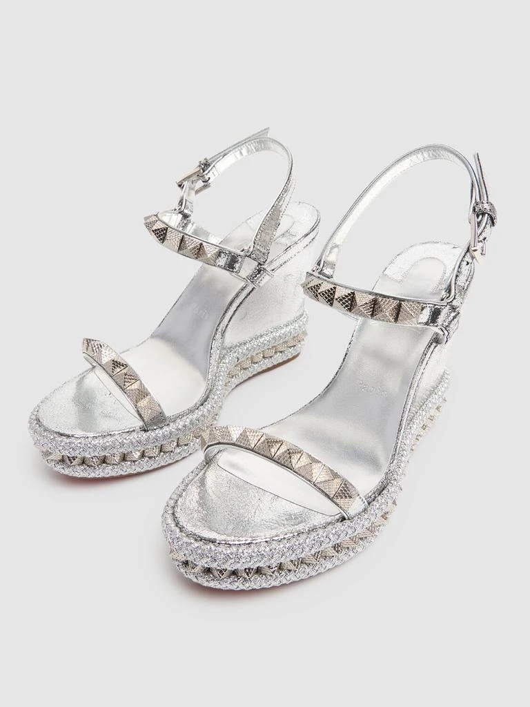 Christian Louboutin 110mm Pyraclou Laminated Leather Wedges 2