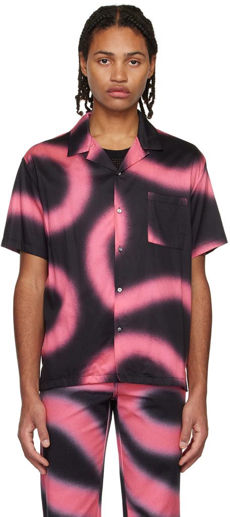 Double Rainbouu Black & Pink Printed Shirt