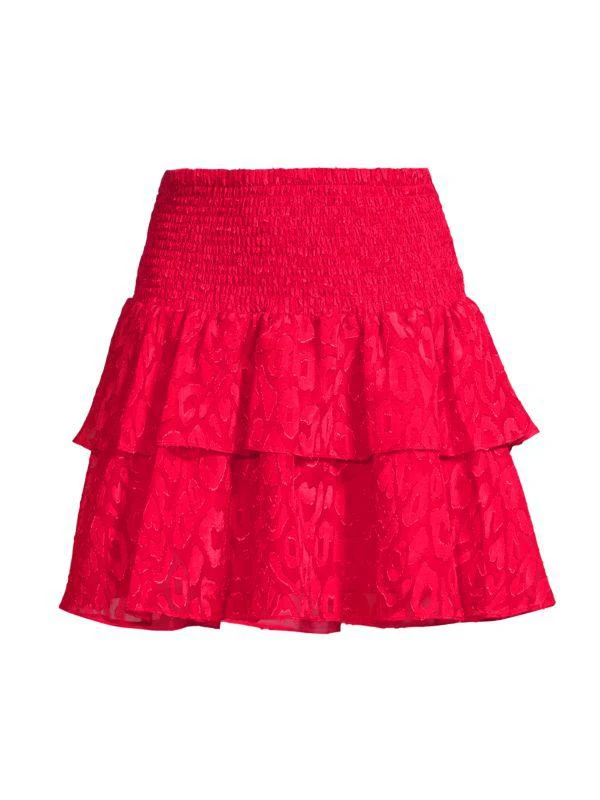 Milly Wyatt Leopard Jacquard Skirt 3