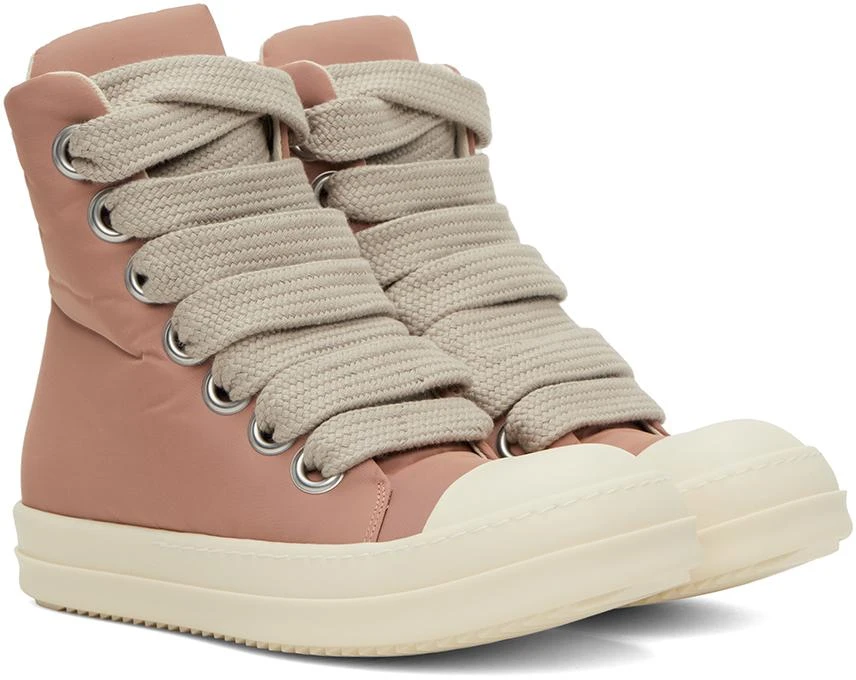 Rick Owens Pink Jumbo Lace Puffer Sneakers 4