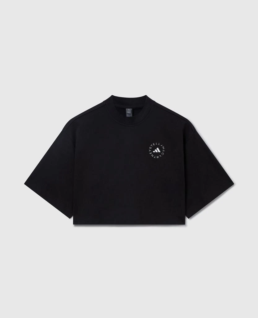 Stella McCartney Stella McCartney - Planet Sport Cropped T-Shirt, Woman, Black, Size: XS 1