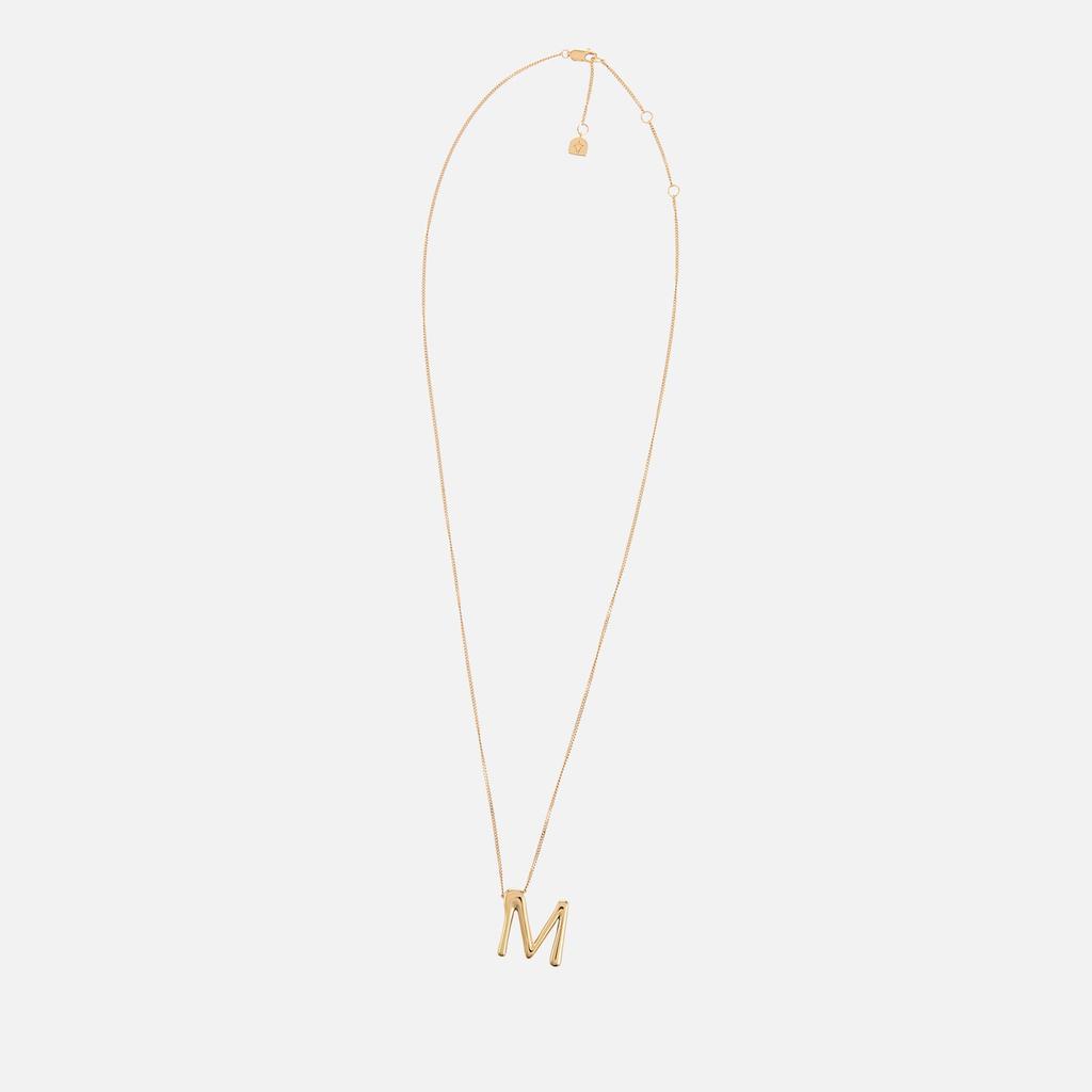 ASTRID & MIYU Astrid & Miyu Initial Pavé 18K Gold-Plated Necklace