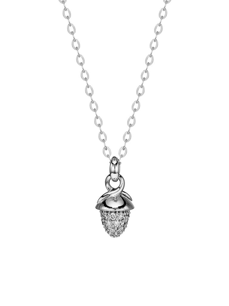 Tamara Comolli Mikado 18K White Gold & Diamond Pavé Acorn Pendant Necklace