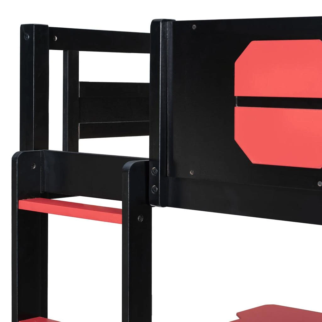 Streamdale Furniture Streamdale Full Size Bunk Bed with Two Gaming Desks
USB Ports, Red 6