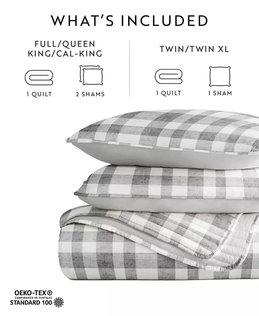 IENJOY HOME Watercolor Plaid Reversible 2-Pc. Quilt Set 7