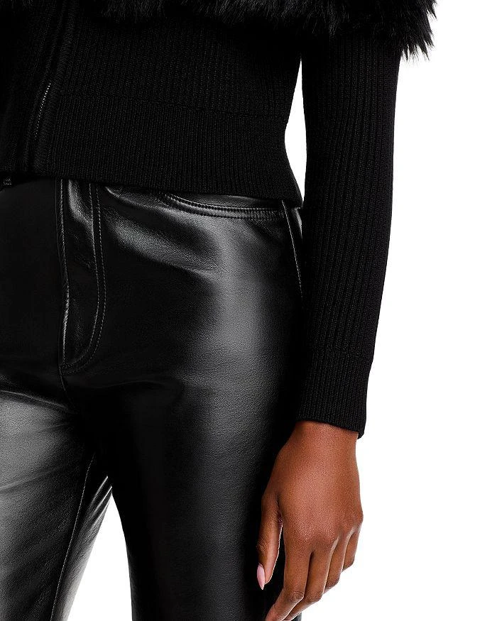 Adrienne Landau Faux Fur Mock Neck Jacket 4