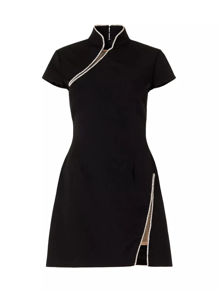 SAU LEE Ingrid Crystal-Embellished Crepe Minidress 1