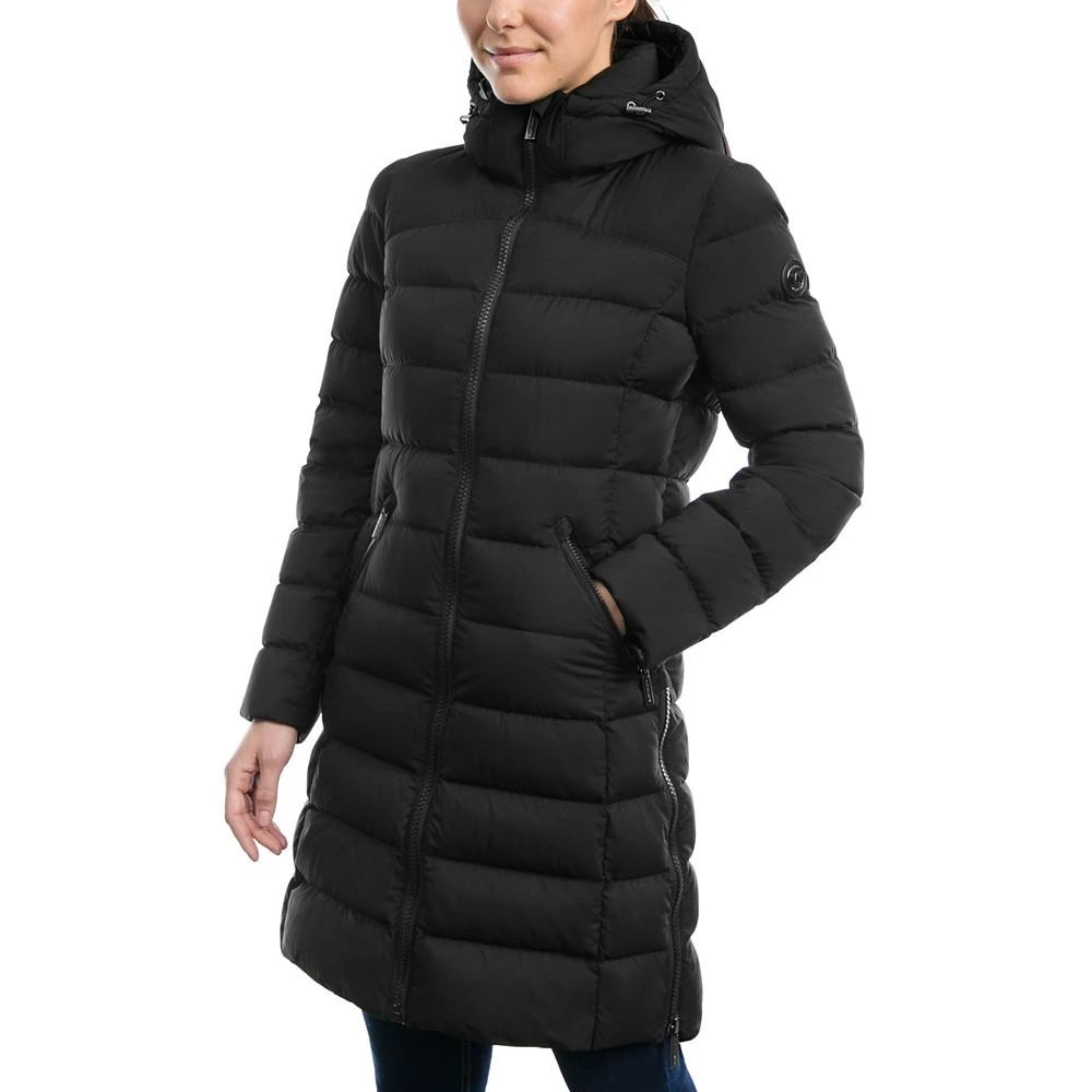 Michael Kors Women's Hooded Faux-Leather-Trim Puffer Coat, Created for Macy's 3