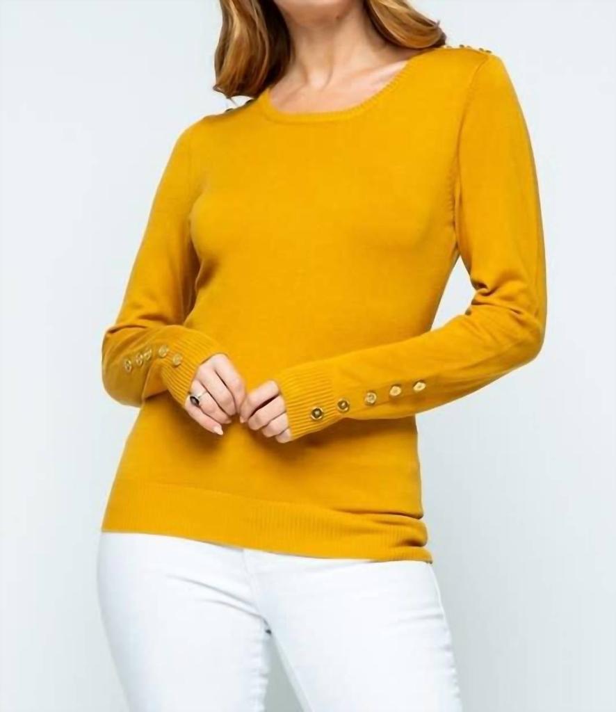 CIELO Cielo - Button Shoulder & Sleeve Sweater