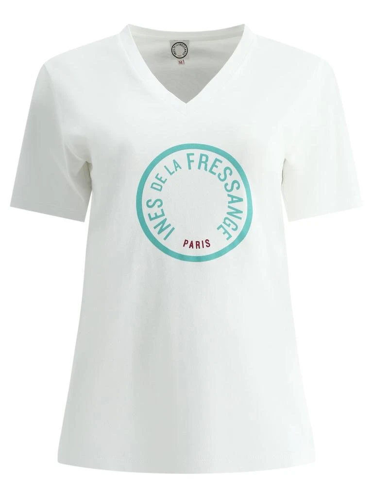 INES DE LA FRESSANGE Ines De La Fressange Logo V-Neck T-Shirt 1