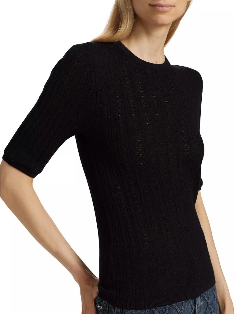 Rag & Bone Tina Wool Short-Sleeve Sweater 6