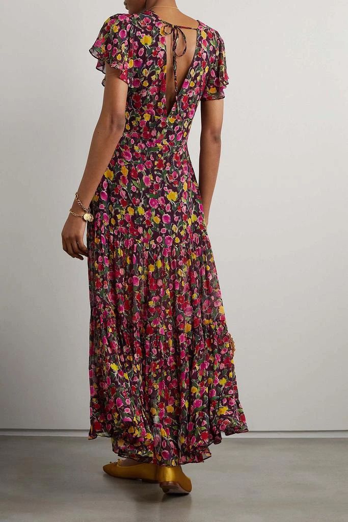 Rixo Delicia floral-print metallic fil coupé chiffon maxi dress 3