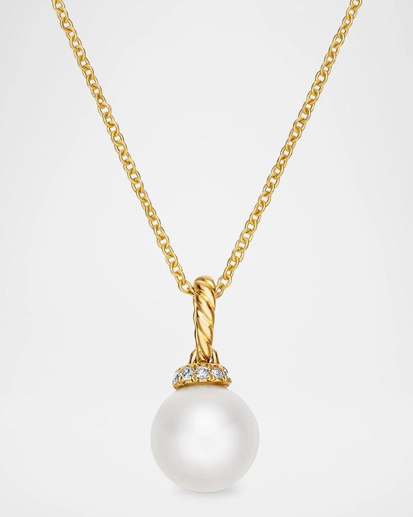 David Yurman Solari Pendant Necklace with Diamonds and Pearl in 18K Gold