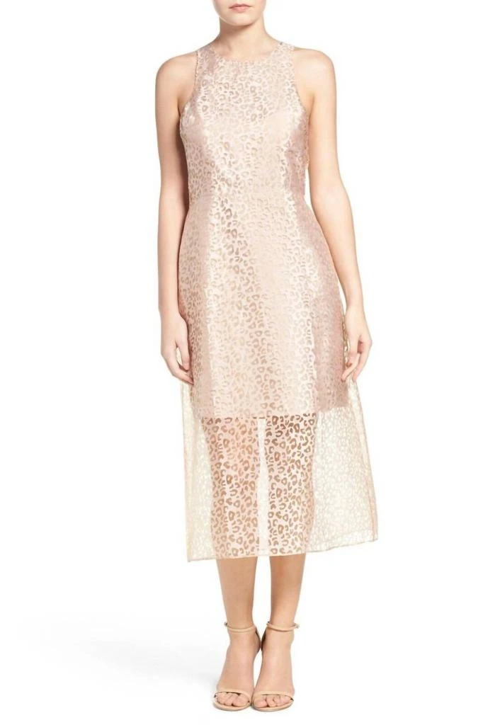 Ali 
Jay Ali 
Jay - Leopard Print Sheet Midi Sleeveless Dress