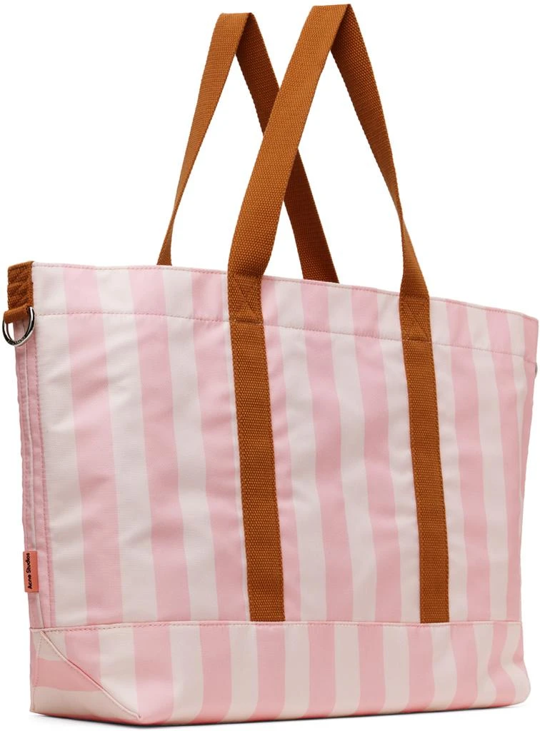 Acne Studios Pink & Off-White Striped Tote 3