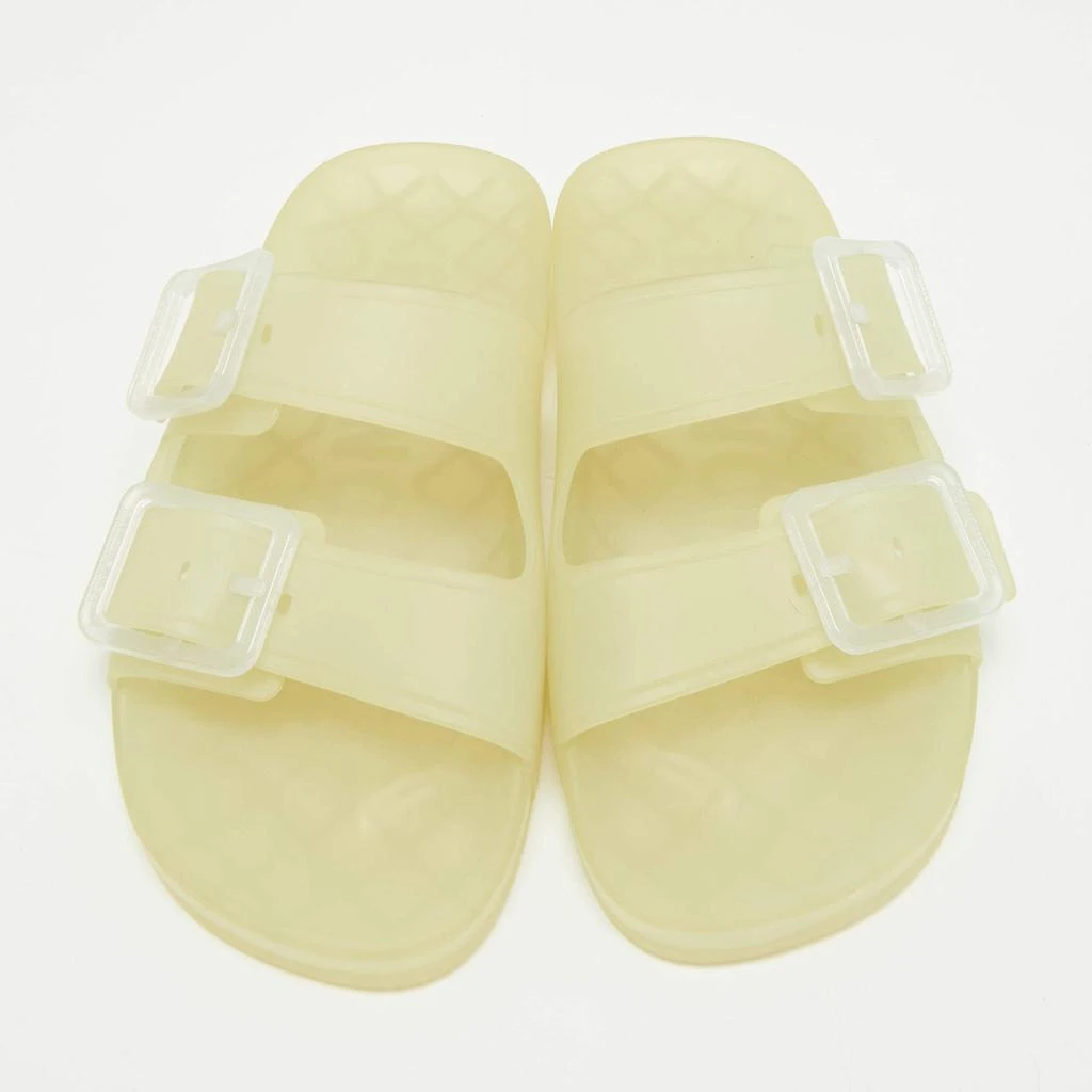 Balenciaga Balenciaga Cream Rubber Double Buckle Detail Flat  display picture 3