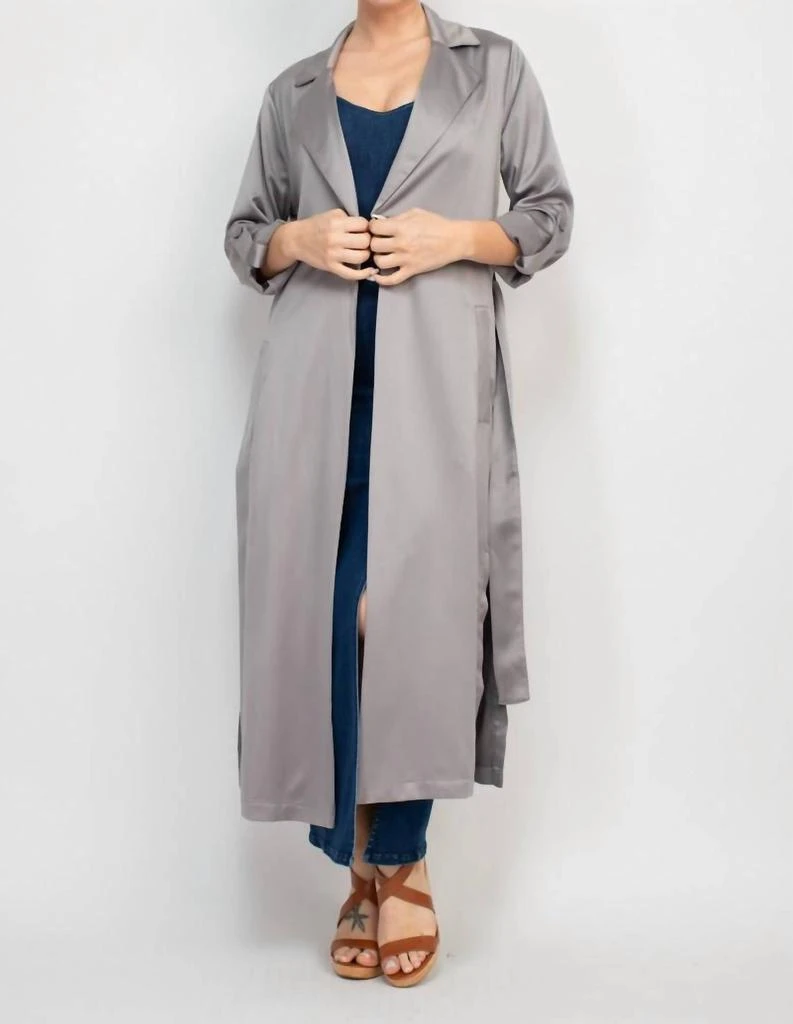Haute Monde Haute Monde - Satin Trench Coat