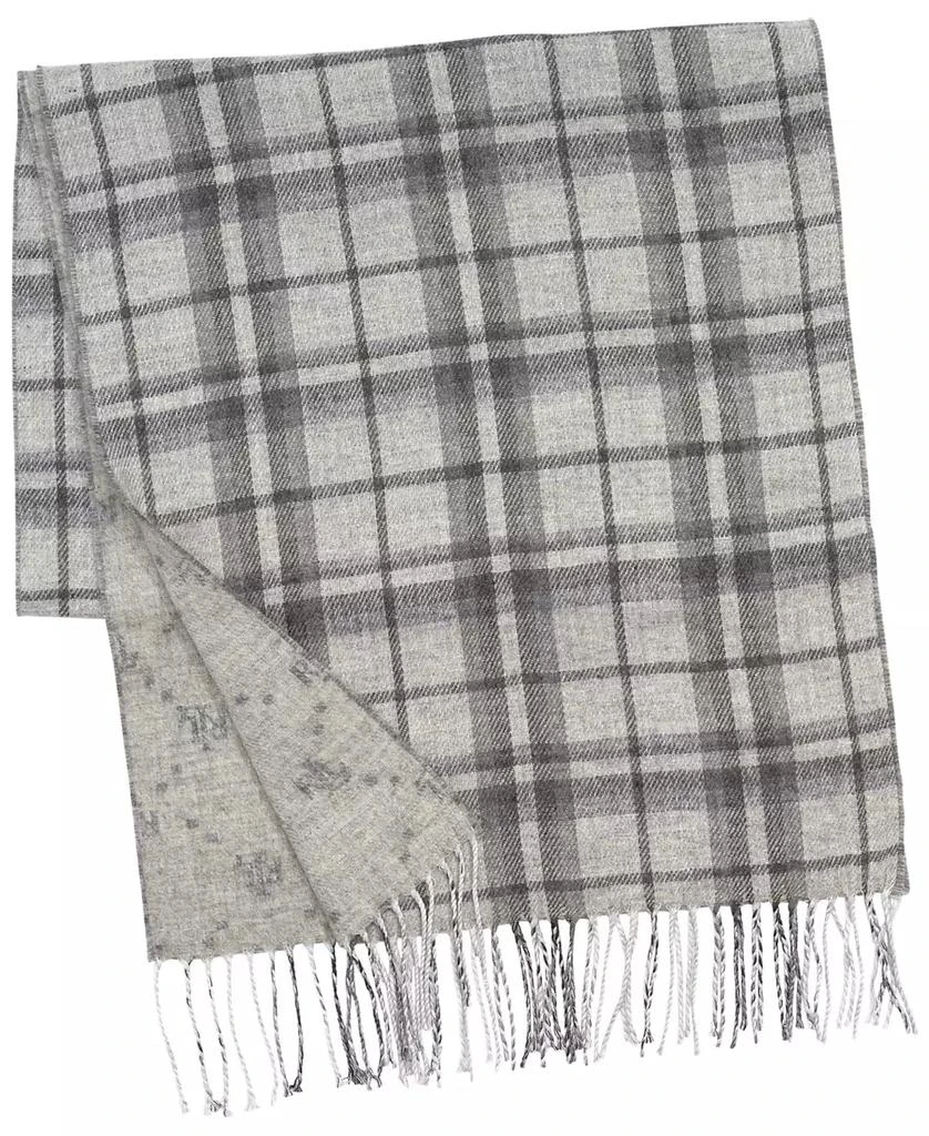 Ralph Lauren Plaid and Logo Double Face Scarf 2
