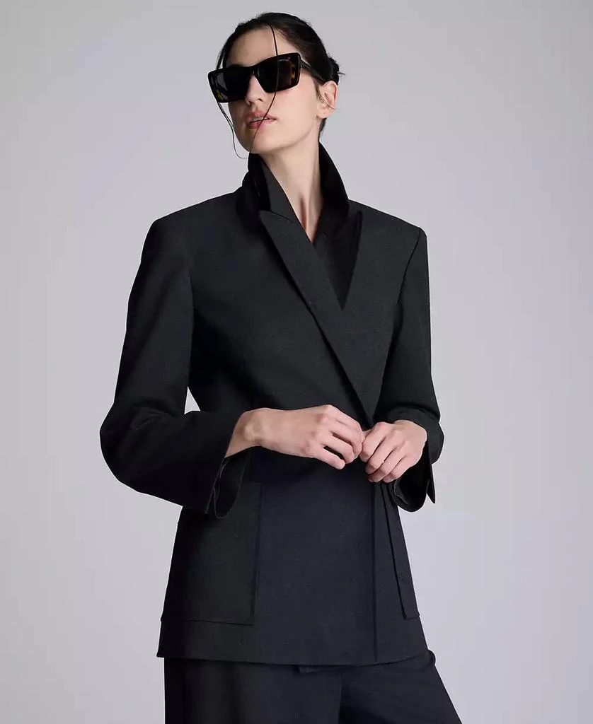 Kenneth Cole Women's Heathered Long Sleeve Blazer 4