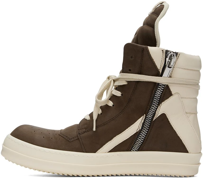 Rick Owens Brown & Off-White Porterville Geobasket Sneakers 3