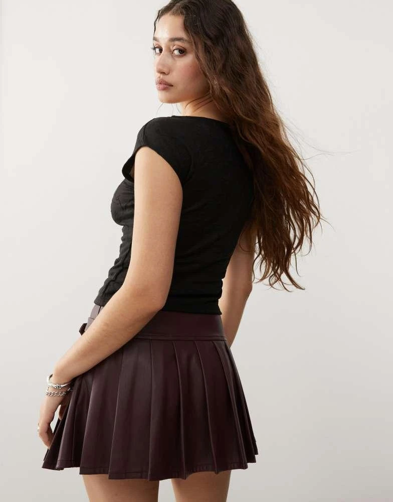 Motel Motel nova floral cap sleeve mesh top in black 3