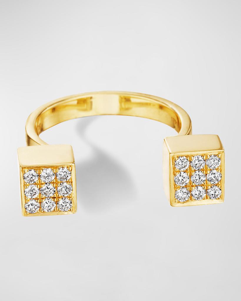 Mimi So 18K Yellow Gold In Between Square Pave Diamond Ring