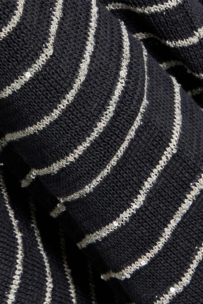 Brunello Cucinelli Sequin-embellished striped cotton cardigan 4