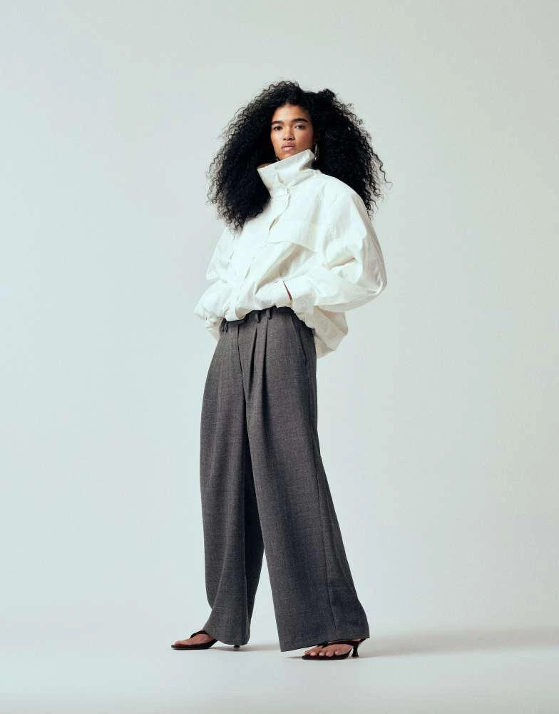 ASOS ASOS DESIGN iconic funnel neck sports jacket in ivory 3