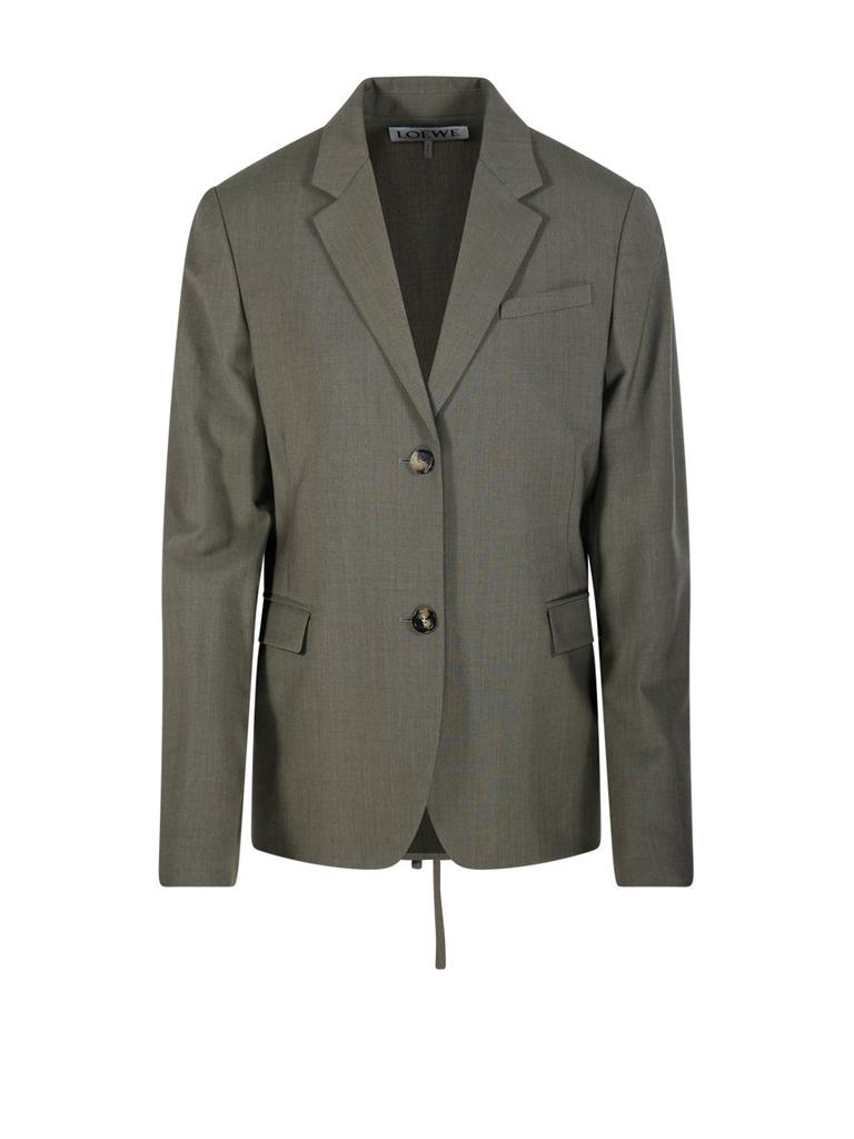 【関税&送料込】Loewe Tailored Jacket Tailored jacket in wool Green - LOEWE